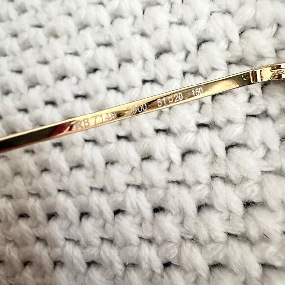 Ray Ban Polished Black Gold Round Frames RB7140 Blue Light Lenses Frame Only - Picture 6 of 10